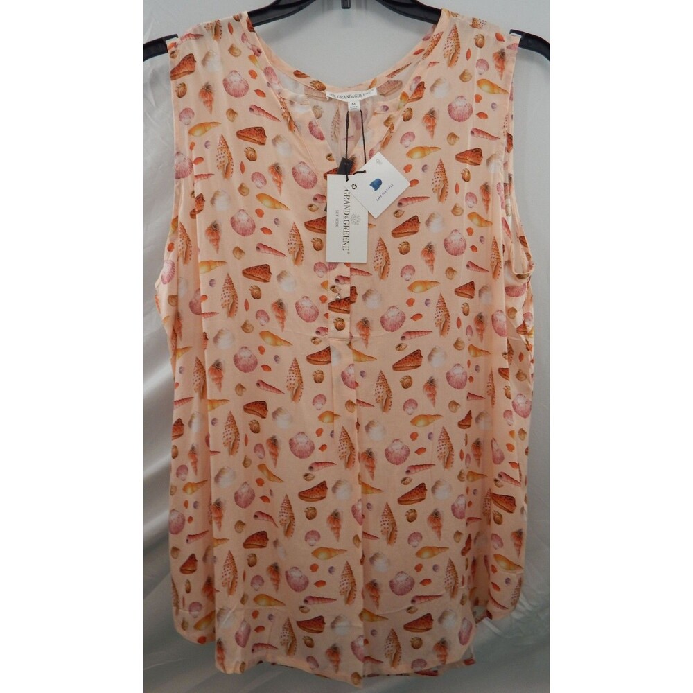 Grand & Greene New York Sleeveless Top Women's MEDIUM Seashells Shells NWT